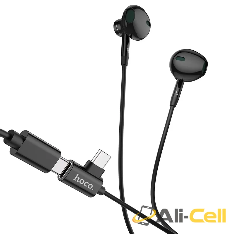 Wired earphones Type-C “L12 Earl” with mic and charging port (L12 Black) — 3