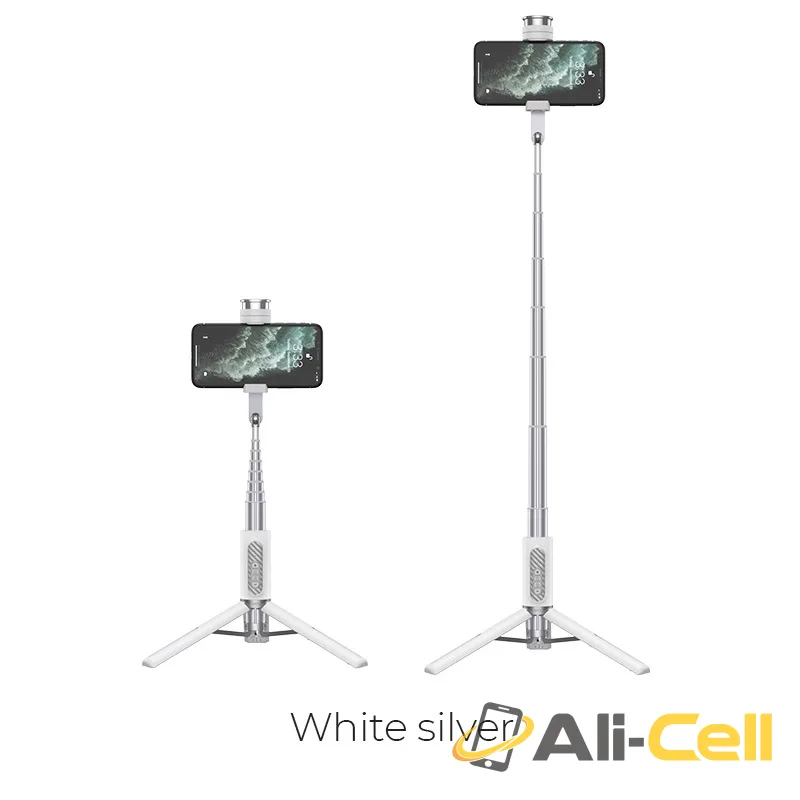 Selfie stick “K13 Scepter” wireless tripod (K13 White Silver)