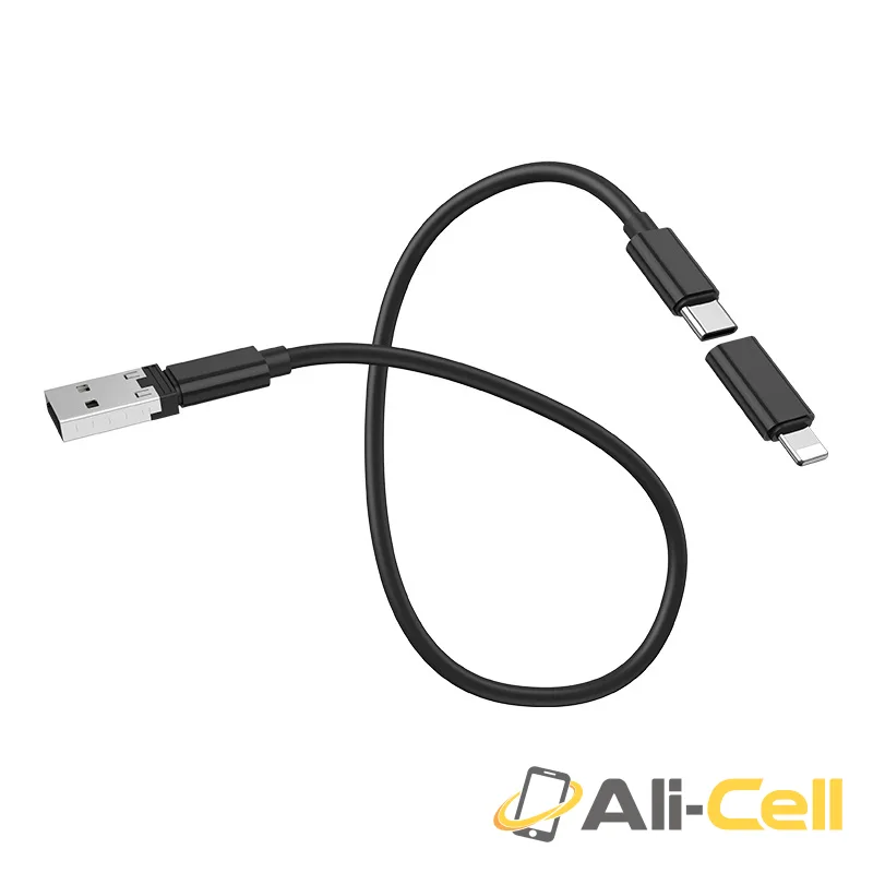 Cable 6-in-1 “U86 Treasure” charging data sync with storage case (U86 6in1 Black) — 3