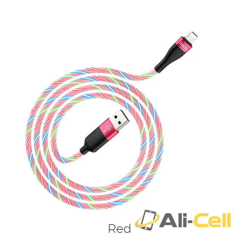 Cable USB to Lightning “U85 Charming night” charging data sync (U85 Lightning Red, 1.0m)