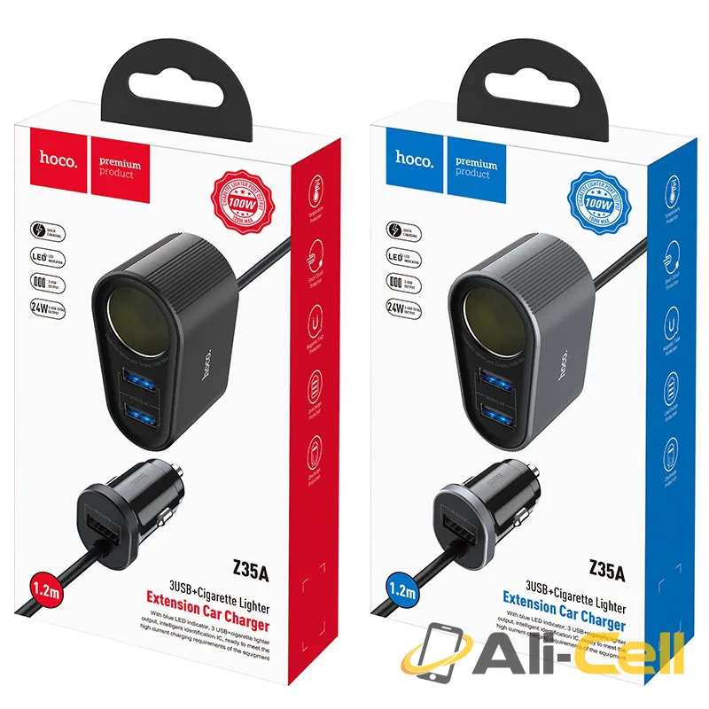 Car charger “Z35A Companheiro” with extention cable (Z35a Metal Gray) — 6