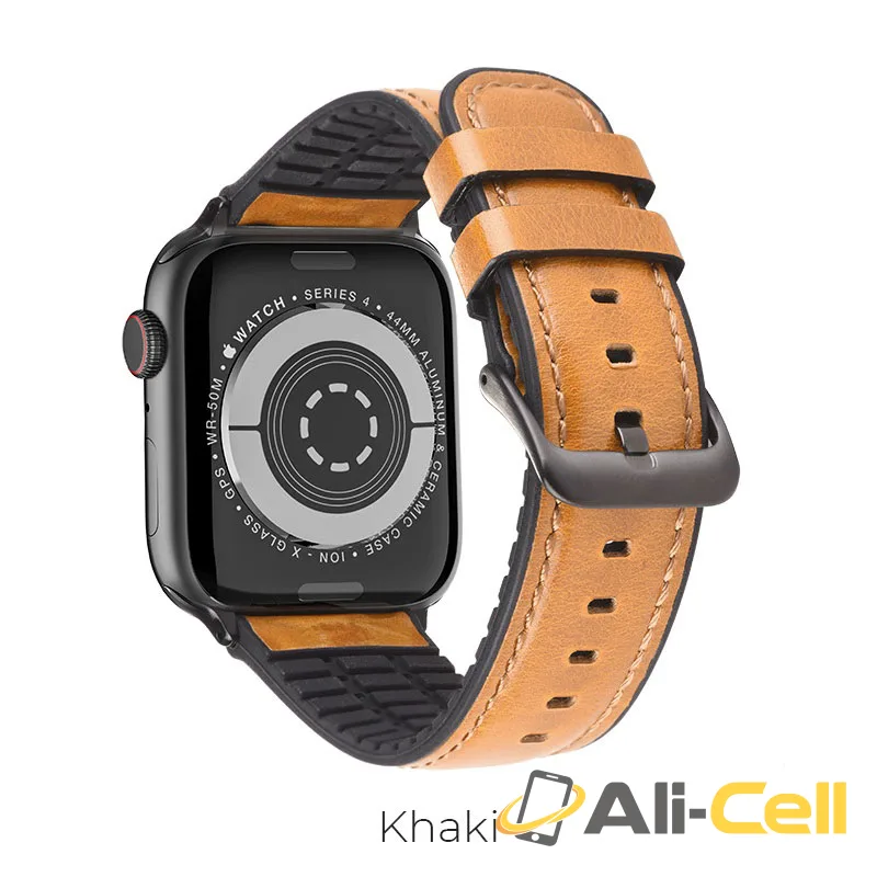 Watchband for Apple Watch Series 1 / 2 / 3 / 4 / 5 “WB18 Fenix” leather (Wb18 Khaki, 38 40mm)