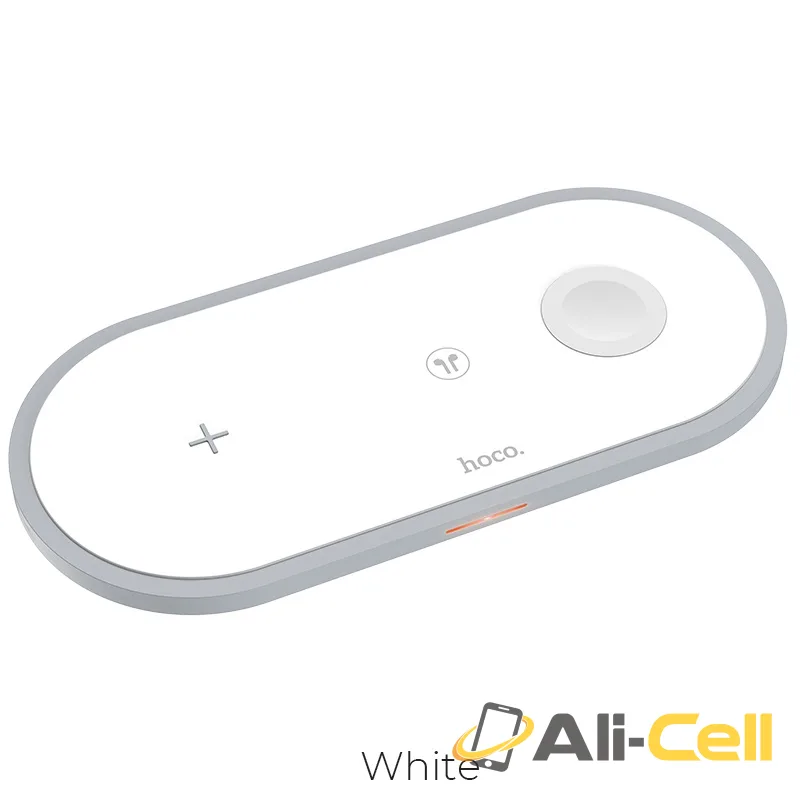 Wireless charger “CW24 Handsome” 3-in-1 tabletop charging dock (Cw24 White)