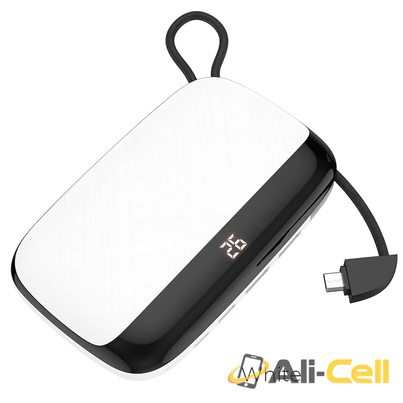 Power bank “S29 Nimble” 10000mAh (S29 Micro Usb White, Built In Micro Usb Wire)