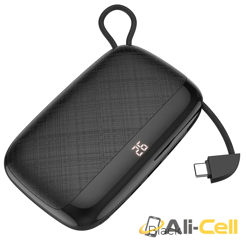 Power bank “S29 Nimble” 10000mAh (S29 Type C Black, Built In Type C Wire)