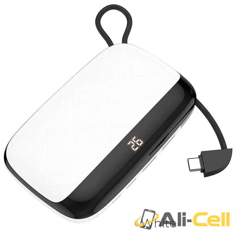 Power bank “S29 Nimble” 10000mAh (S29 Type C White, Built In Type C Wire)