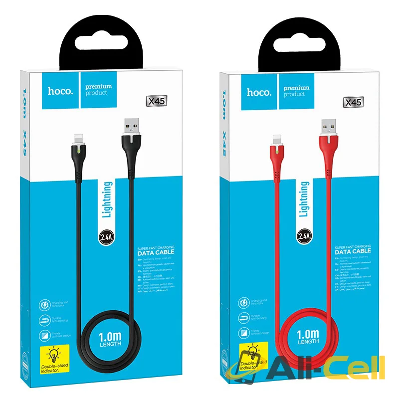 Cable USB to Lightning “X45 Surplus” charging data sync (X45 Lightning Red, 1.0m) — 7