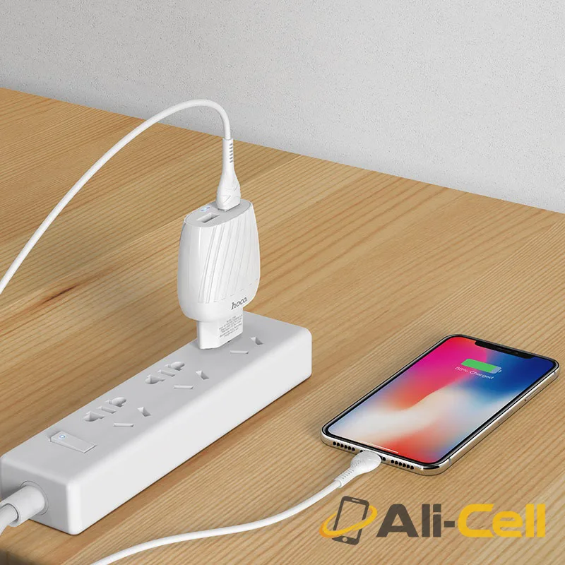 Wall charger “C78A Max energy” dual port EU set with cable (C78a Lightning White, Set With Lightning Cable) — 5