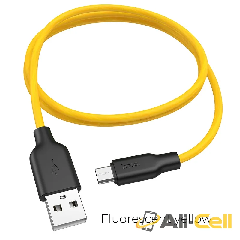 Cable USB to Micro-USB “X21 Plus fluorescent” charging data sync (X21 Plus Fluorescent Micro Usb Yellow, 1.0m)