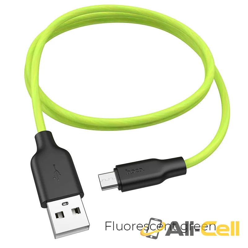 Cable USB to Micro-USB “X21 Plus fluorescent” charging data sync (X21 Plus Fluorescent Micro Usb Green, 1.0m)