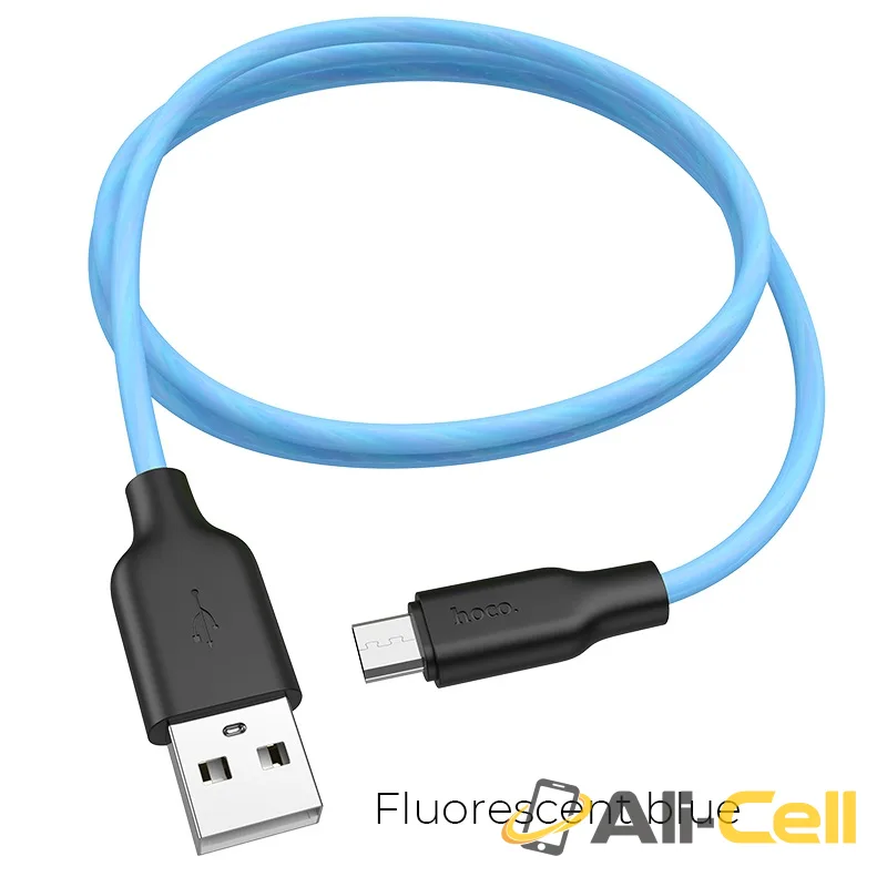 Cable USB to Micro-USB “X21 Plus fluorescent” charging data sync (X21 Plus Fluorescent Micro Usb Blue, 1.0m)