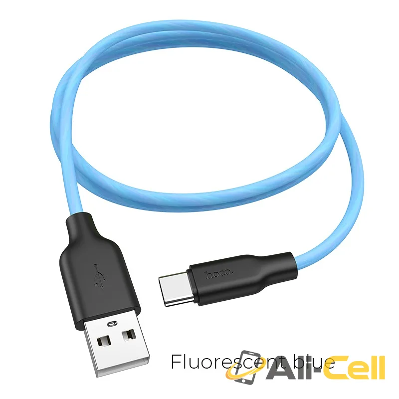 Cable USB to Type-C “X21 Plus fluorescent” charging data sync (X21 Plus Fluorescent Type C Blue, 1.0m)
