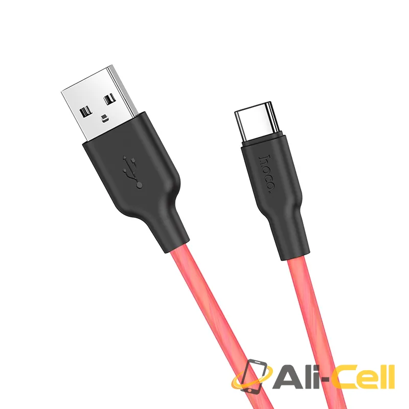 Cable USB to Type-C “X21 Plus fluorescent” charging data sync (X21 Plus Fluorescent Type C Blue, 1.0m) — 2
