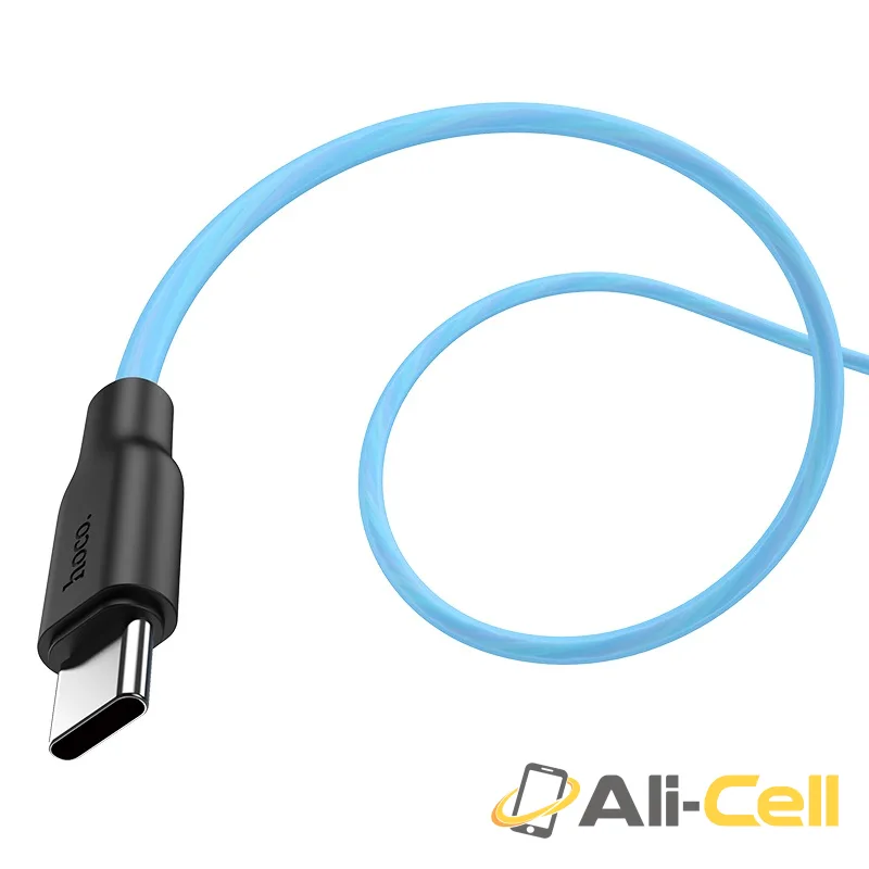 Cable USB to Type-C “X21 Plus fluorescent” charging data sync (X21 Plus Fluorescent Type C Blue, 1.0m) — 3