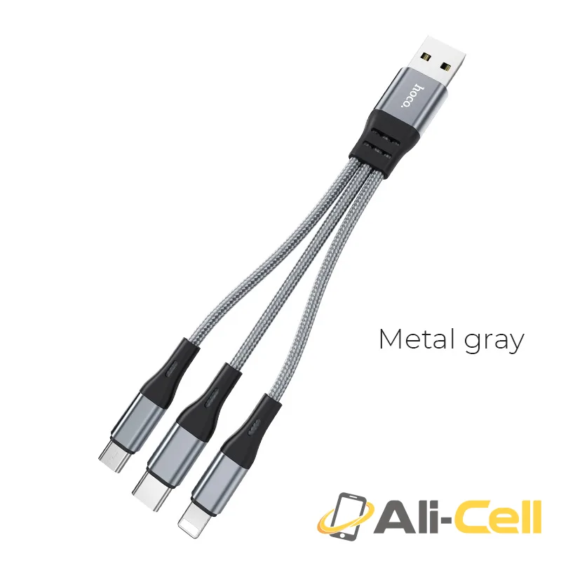 Cable 3-in-1 “X47 Harbor” charging wire (X47 3in1 Metal Gray, 0.25m)
