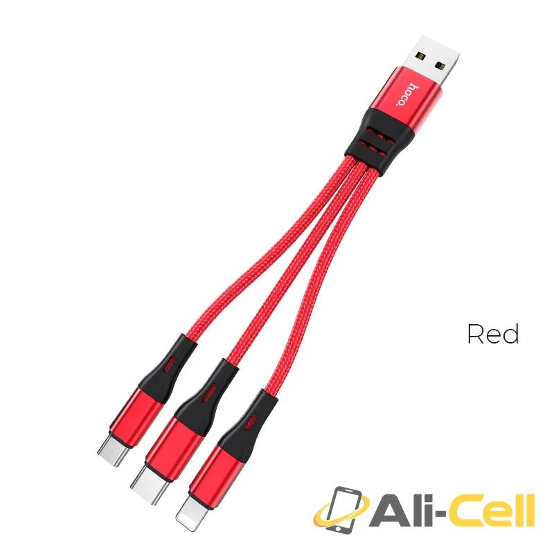 Cable 3-in-1 “X47 Harbor” charging wire (X47 3in1 Red, 0.25m)
