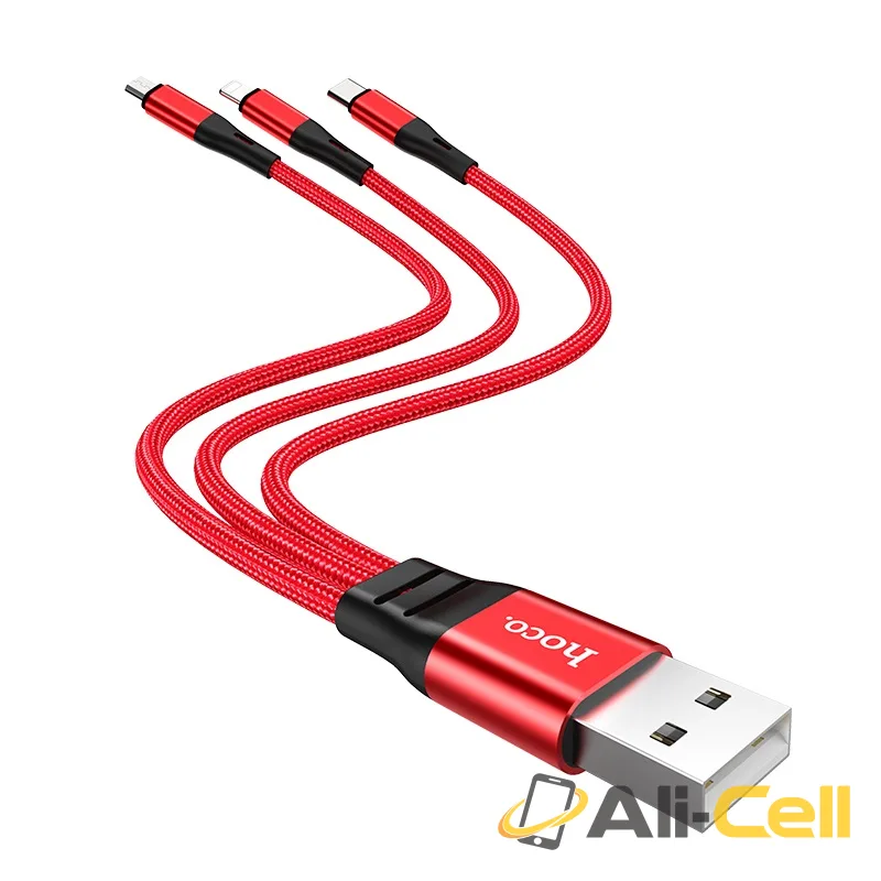Cable 3-in-1 “X47 Harbor” charging wire (X47 3in1 Red, 0.25m) — 3