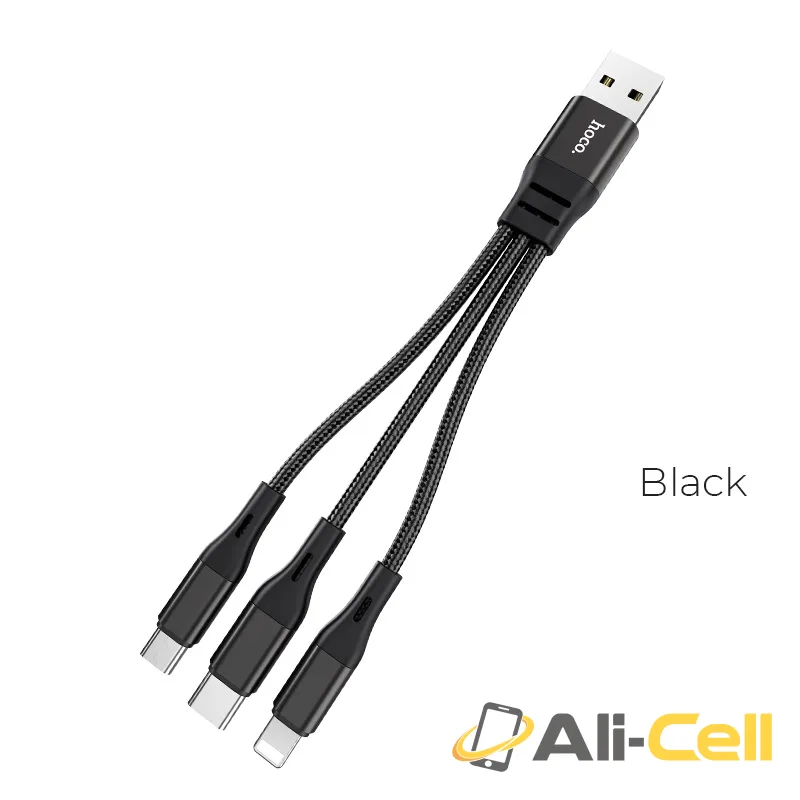Cable 3-in-1 “X47 Harbor” charging wire (X47 3in1 Black, 0.25m)