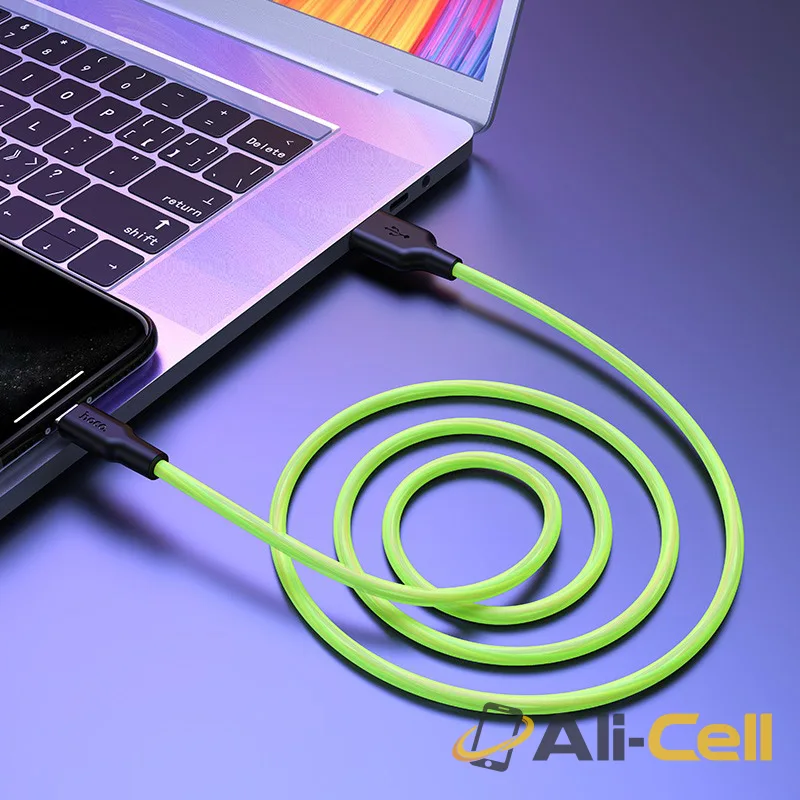 Cable USB to Lightning “X21 Plus fluorescent” charging data sync (X21 Plus Fluorescent Lightning Red, 1.0m) — 5