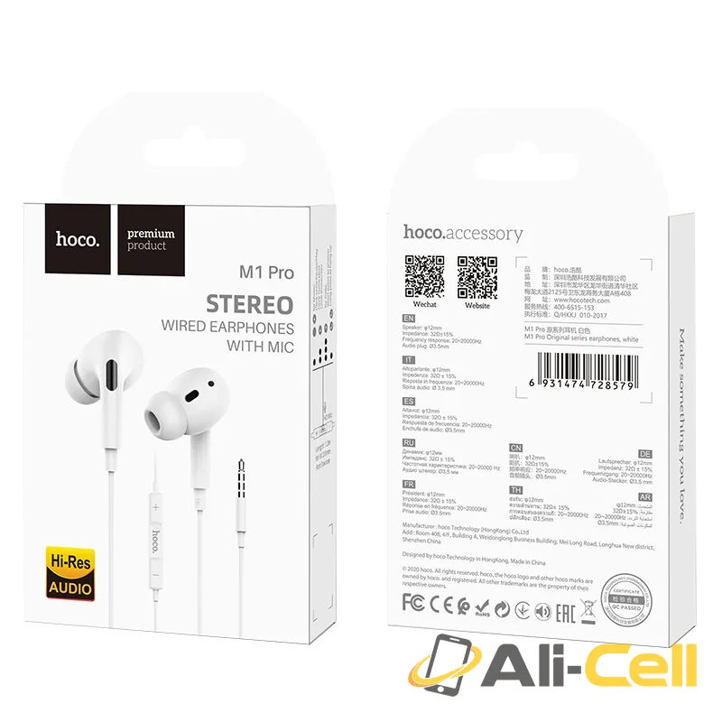 Wired earphones 3.5mm “M1 Pro Original series” with mic (M1 Pro Black) — 6