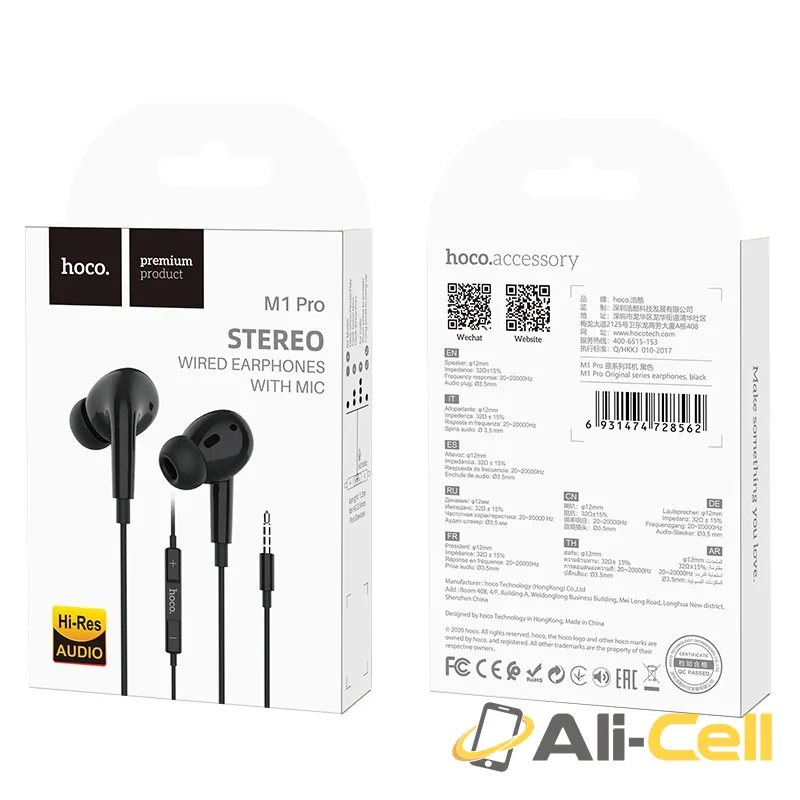 Wired earphones 3.5mm “M1 Pro Original series” with mic (M1 Pro Black) — 7