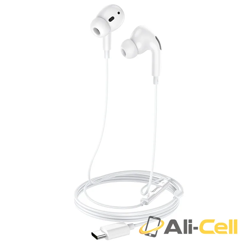 Wired earphones Type-C “M1 Pro Original series” with mic (M1 Pro Type C White) — 2