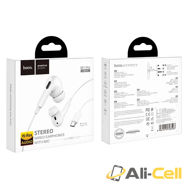 Wired earphones Type-C “M1 Pro Original series” with mic (M1 Pro Type C Black) — 6