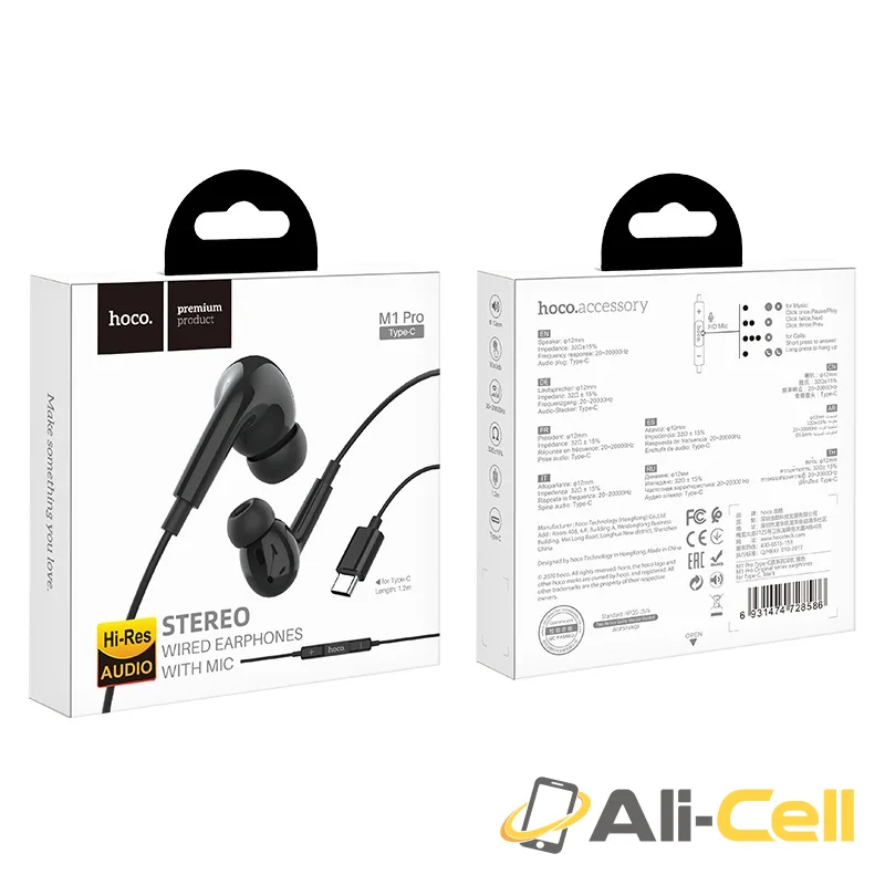 Wired earphones Type-C “M1 Pro Original series” with mic (M1 Pro Type C Black) — 7