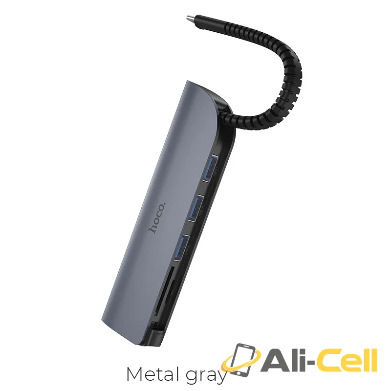 Type-C hub “HB17 Easy connect” USB3.0*3 + SD + TF (Hb17 Metal Gray)
