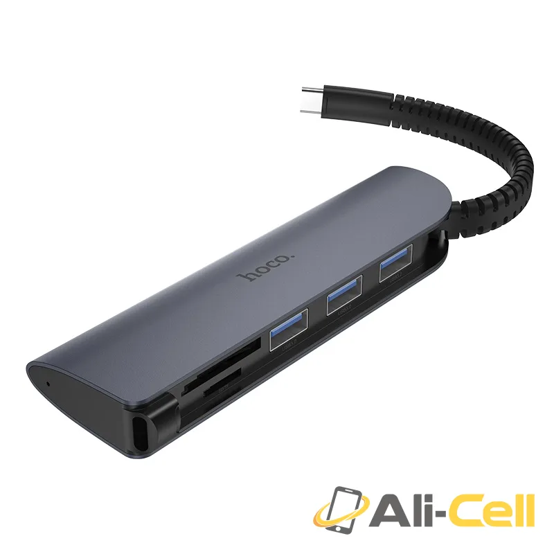 Type-C hub “HB17 Easy connect” USB3.0*3 + SD + TF (Hb17 Metal Gray) — 3