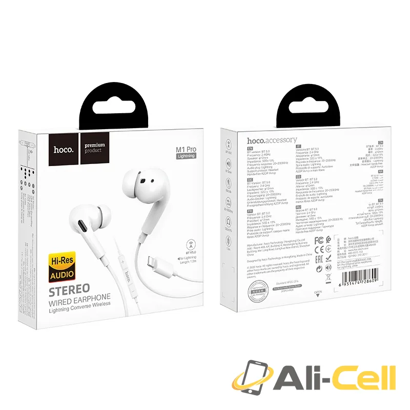 Wired earphones for Lightning “M1 Pro Original series” with mic (M1 Pro Lightning White) — 7
