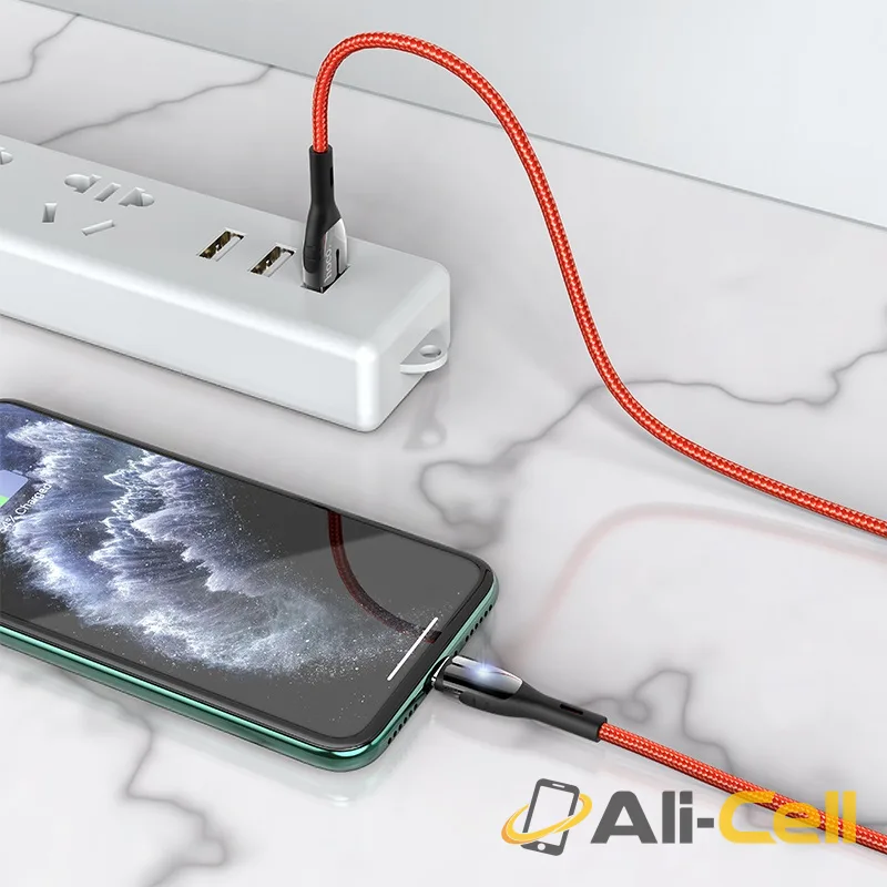 Cable USB to Lightning “U89 Safeness” charging data sync (U89 Lightning Red, 1.2m) — 6
