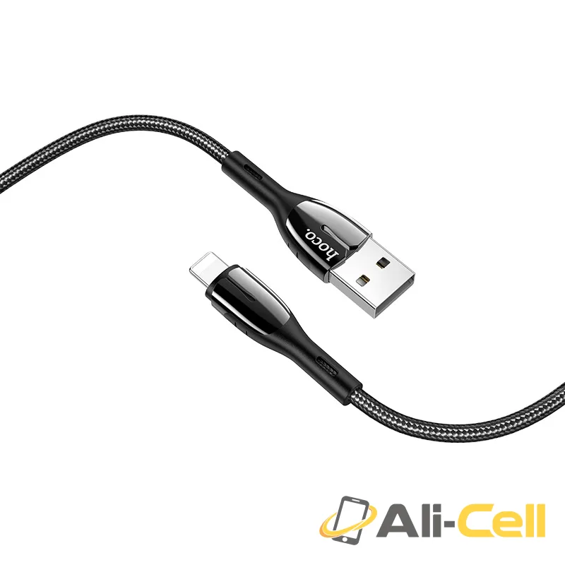 Cable USB to Lightning “U89 Safeness” charging data sync (U89 Lightning Black, 1.2m) — 3