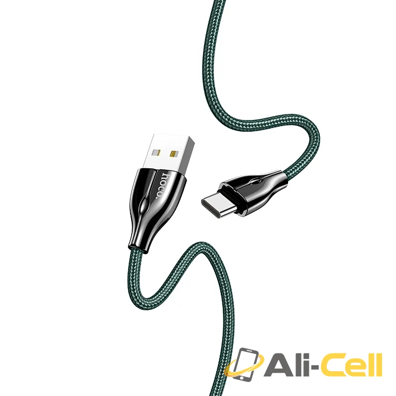 Cable USB to Type-C “U88 Amazing colors” charging data sync (U88 Type C Dark Green, 1.2m) — 2