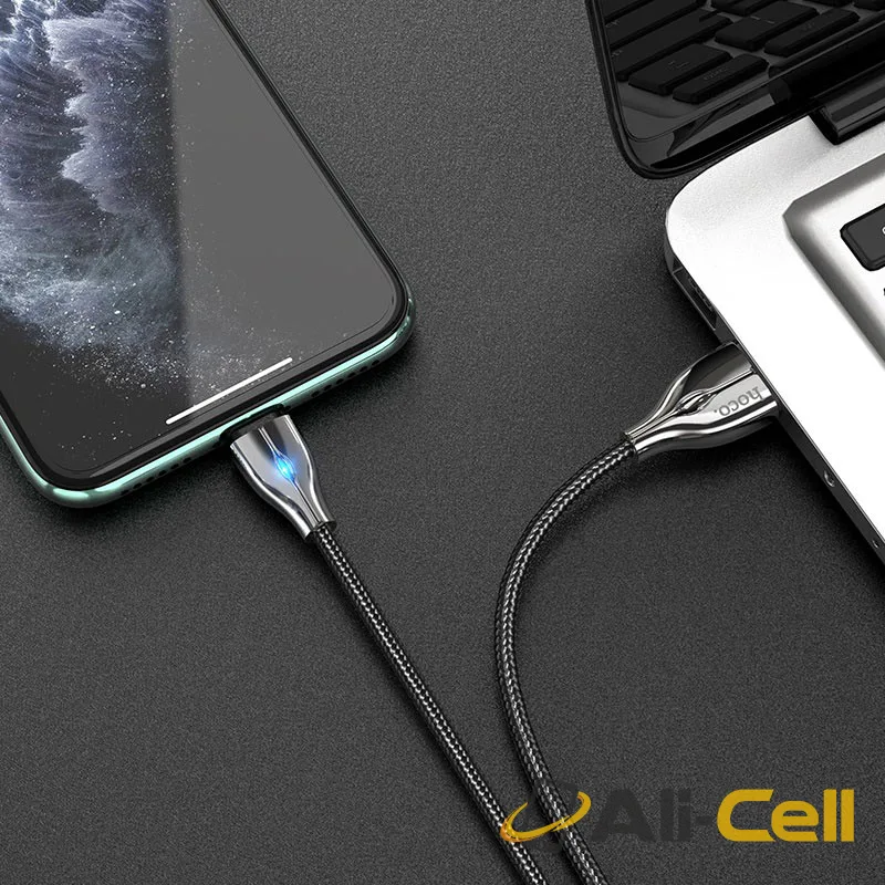 Cable USB to Lightning “U88 Amazing colors” charging data sync (U88 Lightning Dark Green, 1.2m) — 6