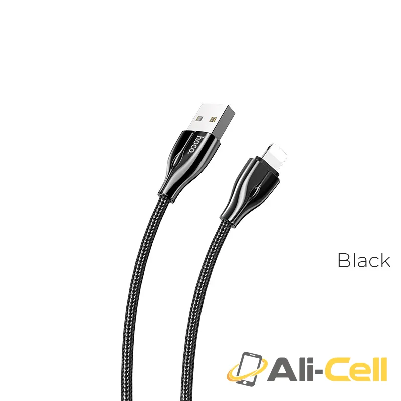Cable USB to Lightning “U88 Amazing colors” charging data sync (U88 Lightning Black, 1.2m)