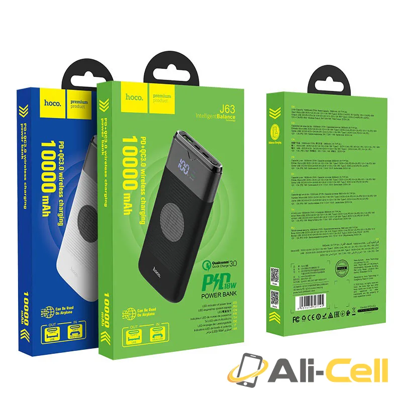 Power bank “J63 Velocity” PD+QC3.0 wireless charging 10000mAh (J63 Black) — 7