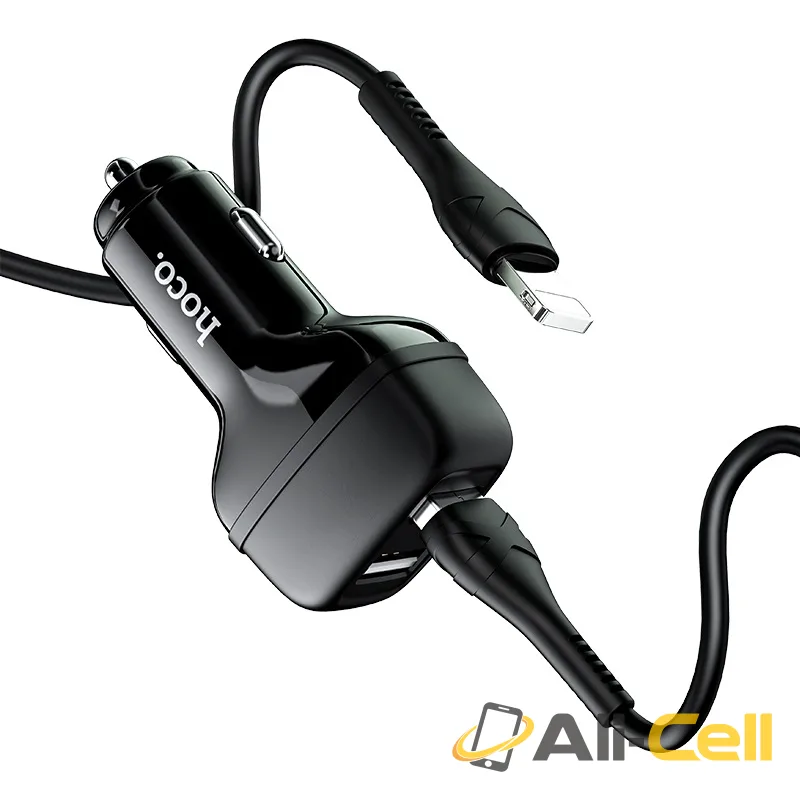 Car charger “Z36 Leader” dual port set with cable (Z36 Type C Black, Set With Type C Cable) — 2