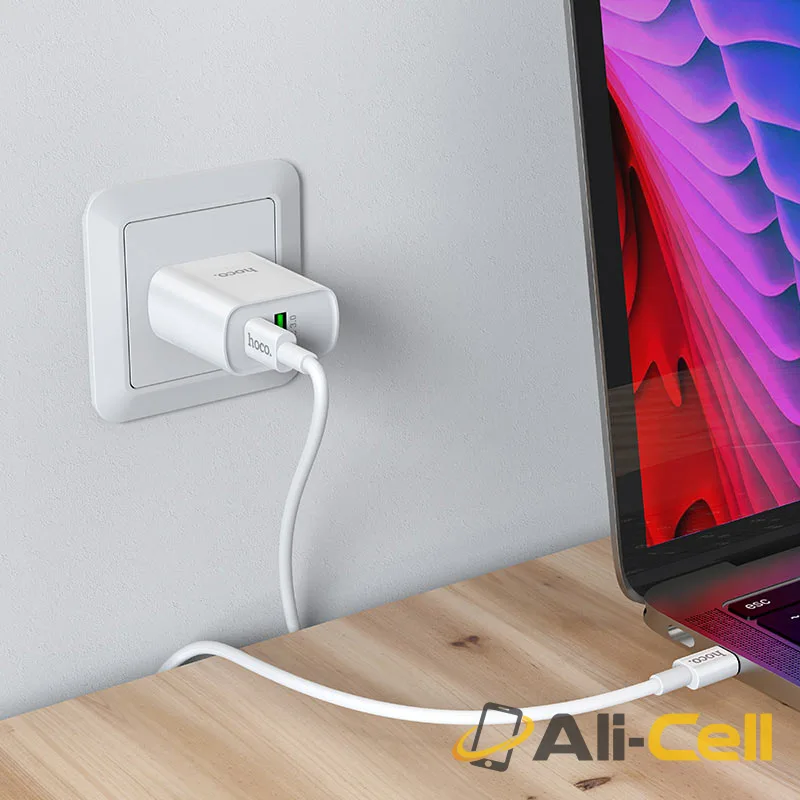Wall charger “C80 Rapido” PD + QC3.0 US plug set with cable (C80 Type C Lightning White, Set With Type C To Lightning Cable) — 6