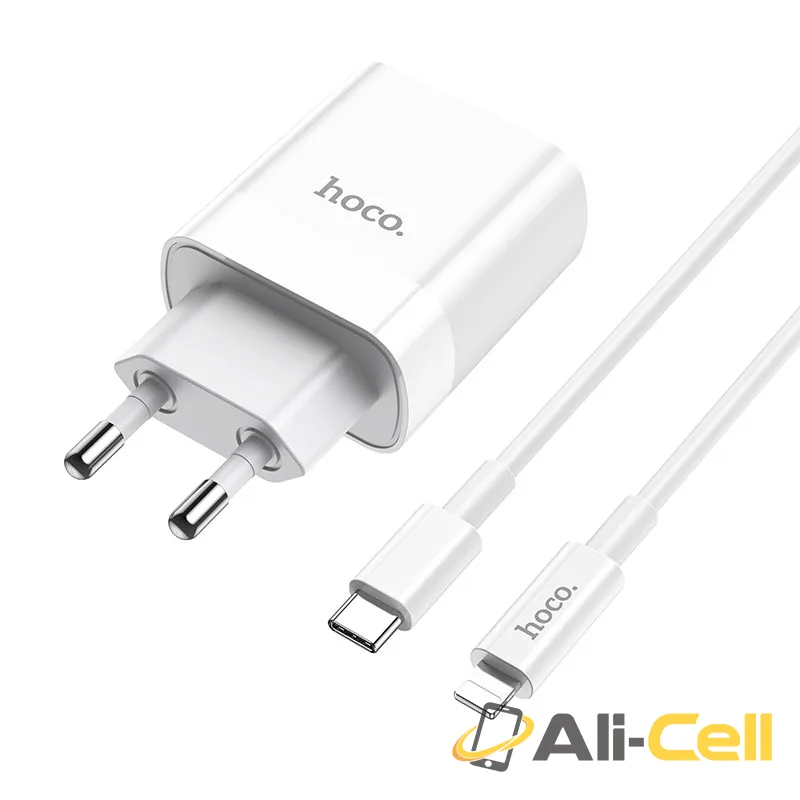 Wall charger “C80A Rapido” PD + QC3.0 EU plug set with cable (C80a Type C Type C White, Set With Type C To Type C Cable) — 2