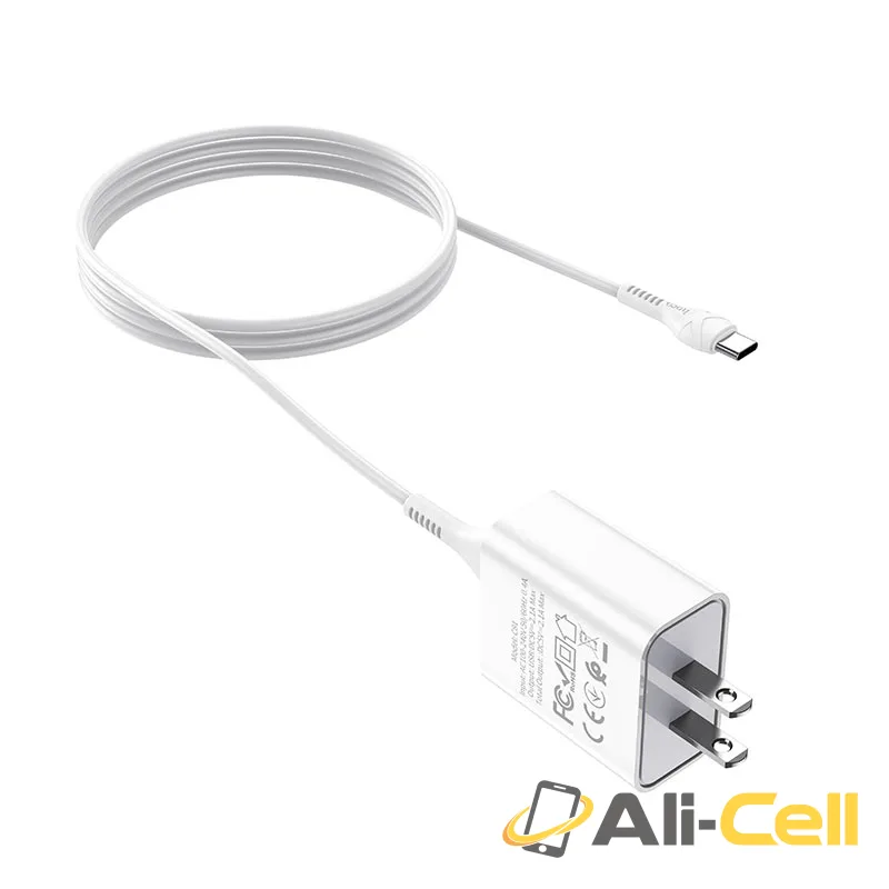 Wall charger “C81 Asombroso” US plug set with cable (C81 Type C White, Set With Type C Cable) — 3