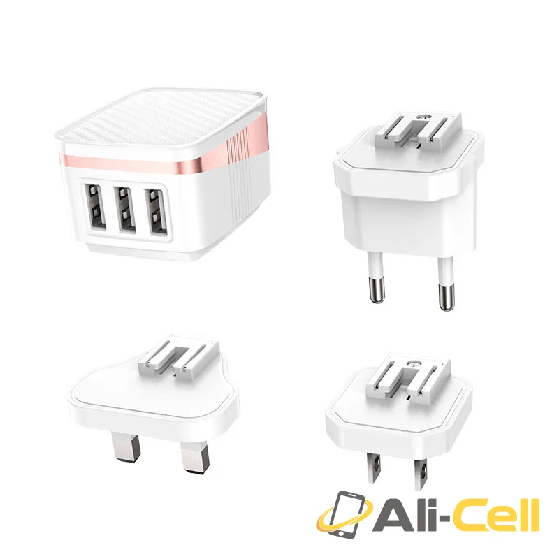 Wall charger “C83 Detachable pin” US / EU / UK plugs (C83 White, US-EU-UK) — 3