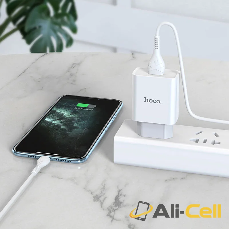 Wall charger “C81A Asombroso” EU plug set with cable (C81a Lightning White, Set With Lightning Cable) — 5