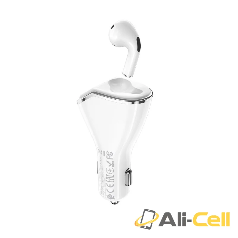 Car charger “E47 Pro Traveller” with wireless headset (E47 Pro White) — 3
