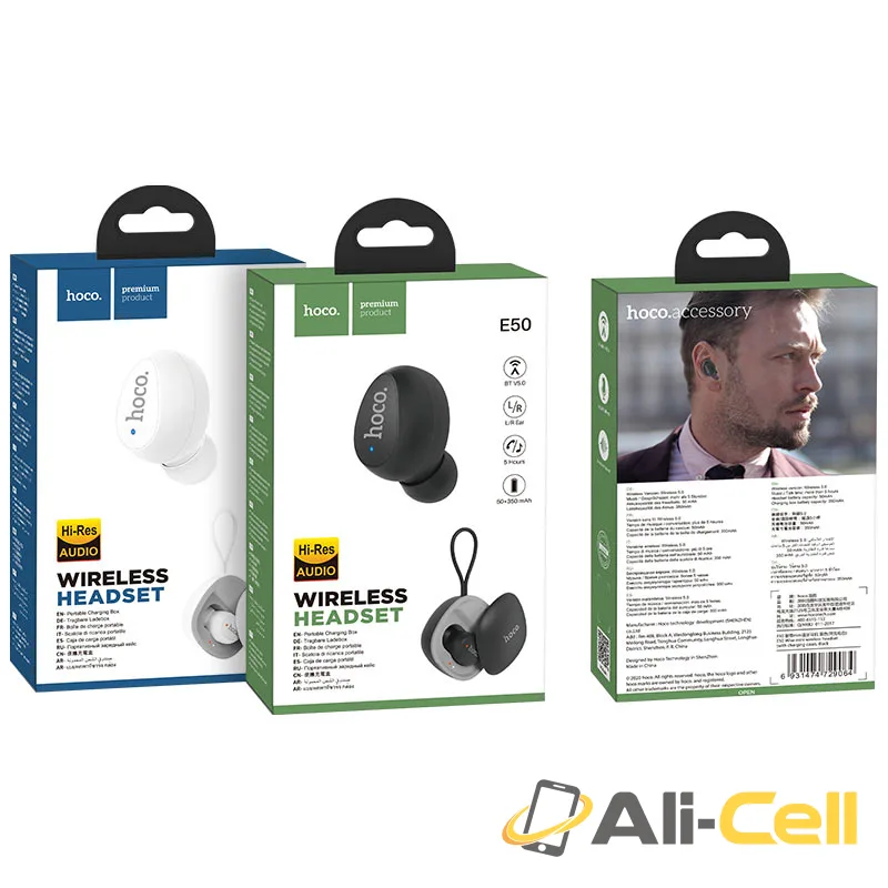 Wireless headset “E50 Wise mini” with charging case (E50 Black) — 7