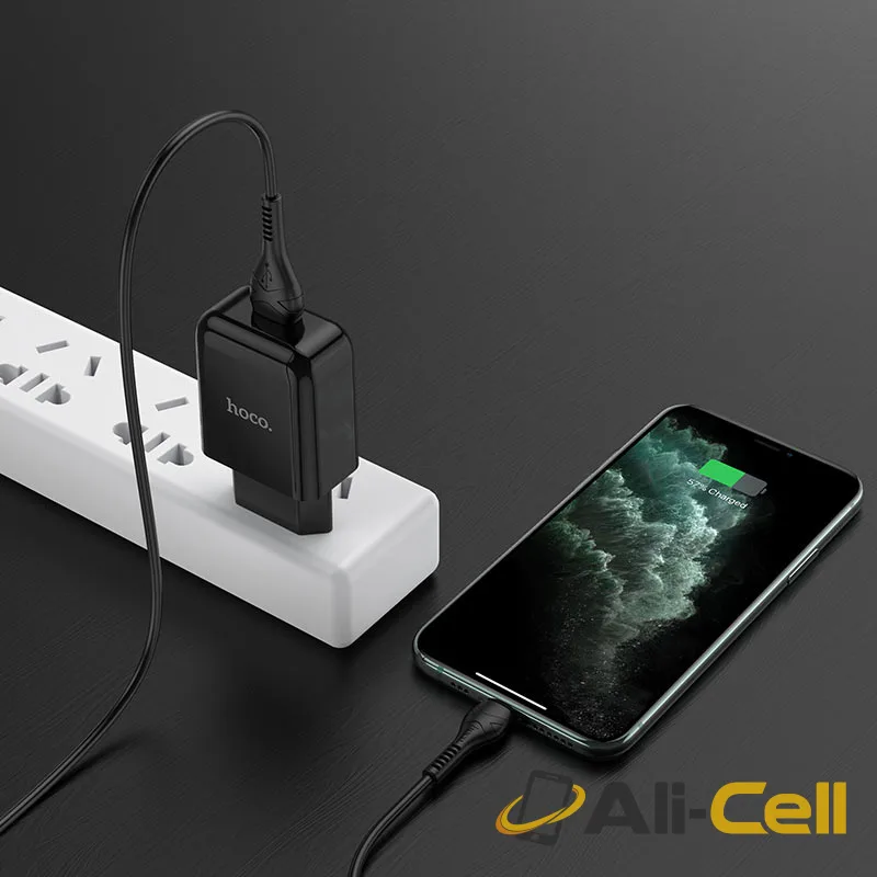 Wall charger “N2 Vigour” EU plug set with cable (N2 Micro Usb White, Set With Micro Usb Cable) — 5