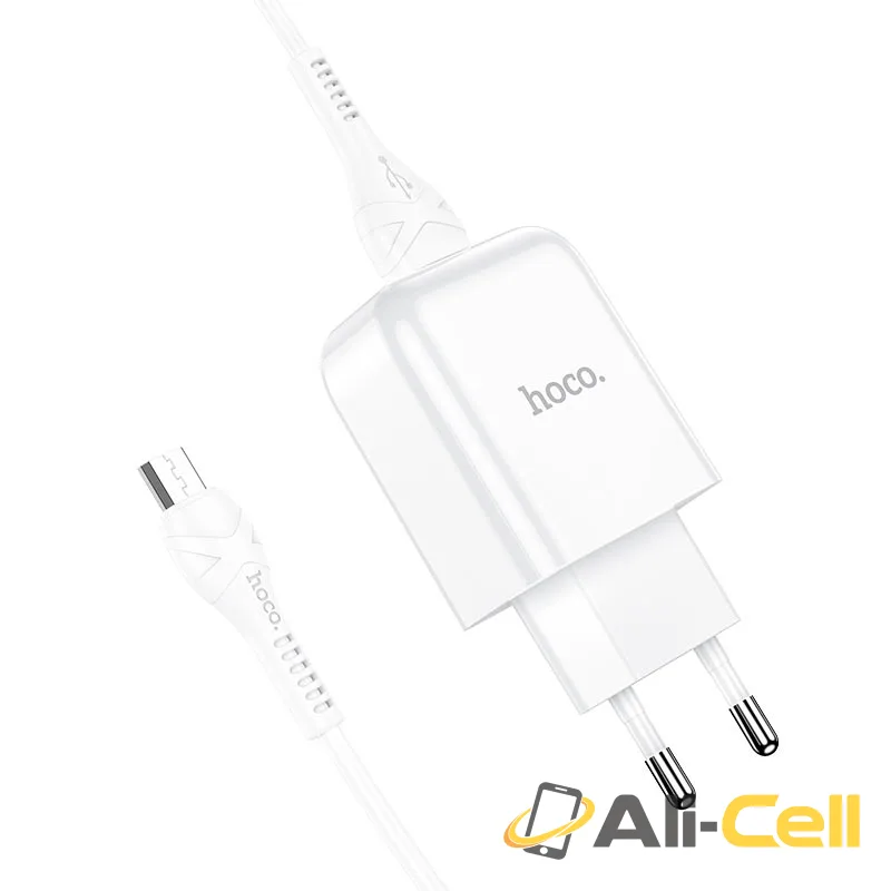 Wall charger “N2 Vigour” EU plug set with cable (N2 White, Single) — 4