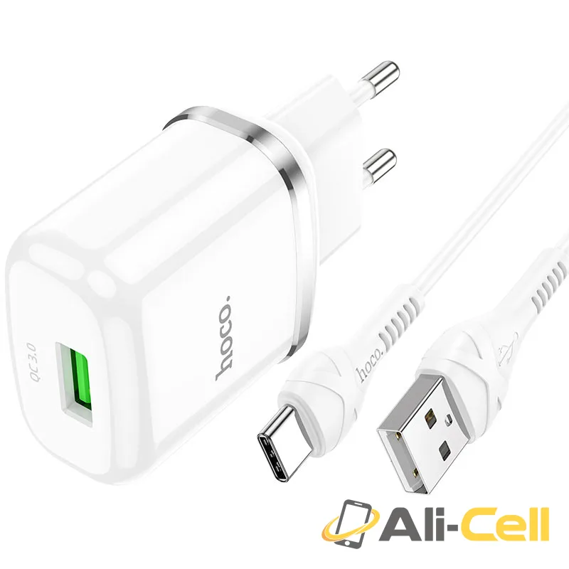 Wall charger “N3 Vigour” QC3.0 EU plug set with cable (N3 Micro Usb White, Set With Micro Usb Cable) — 4