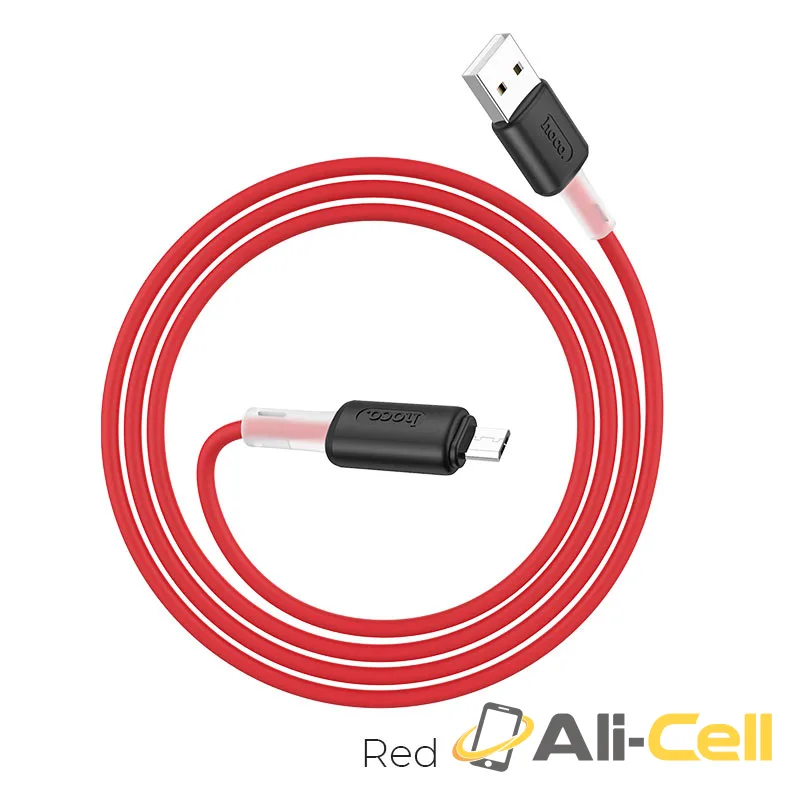Cable USB to Micro-USB “X48 Soft Silicone” charging data sync (X48 Micro Usb Red, 1.0m)