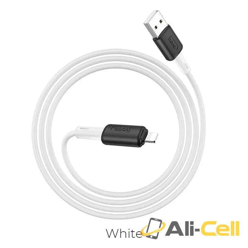 Cable USB to Lightning “X48 Soft Silicone” charging data sync (X48 Lightning White, 1.0m)